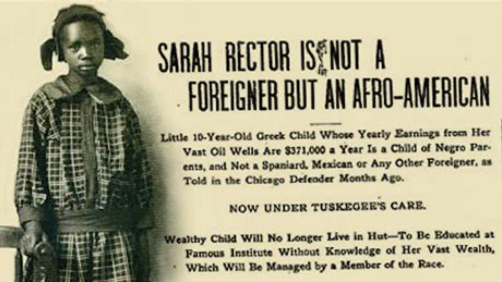 12 years old multi-millionaire oil baron - Sarah Rector