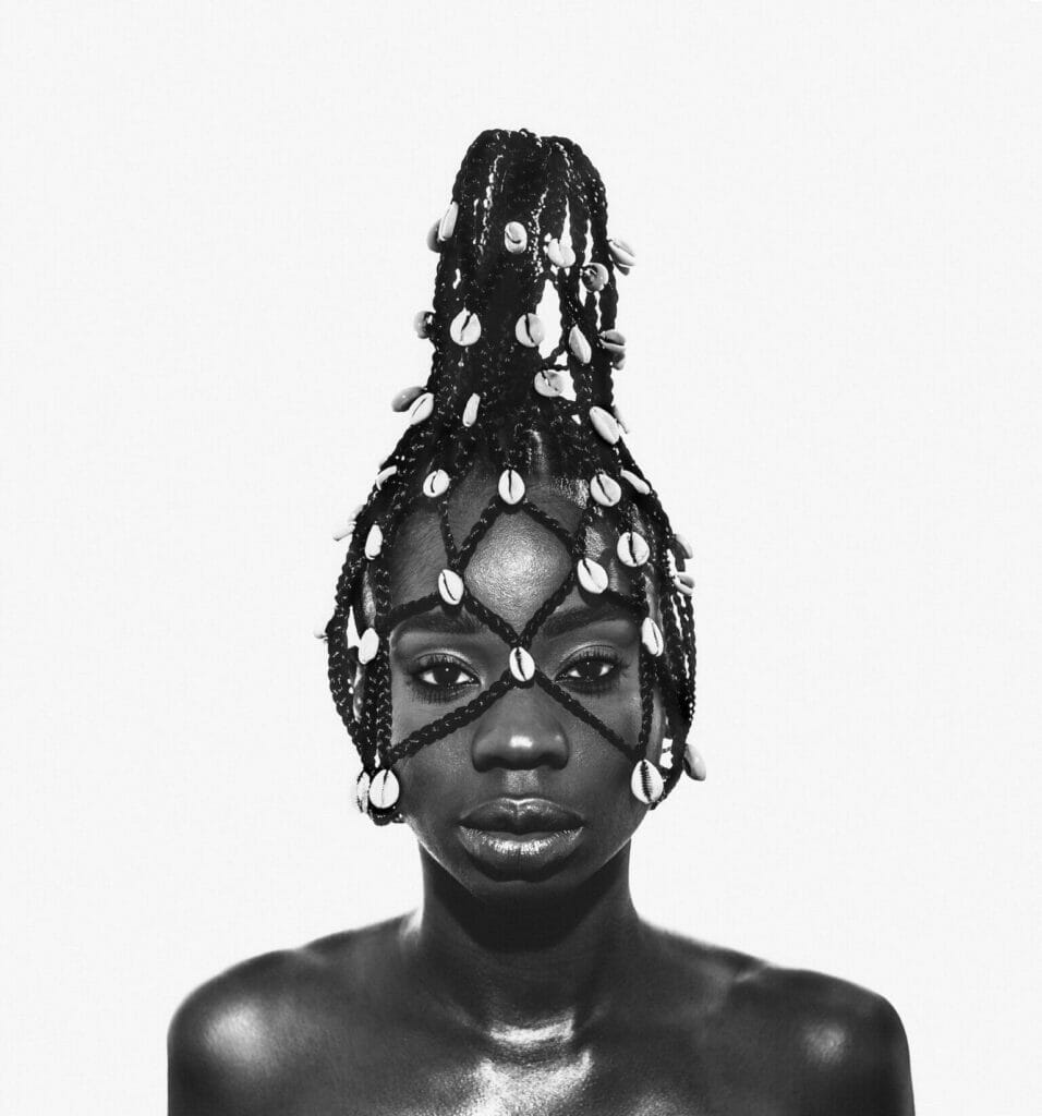 Shakere Braids by Shani Crowe influenced by West African instrument