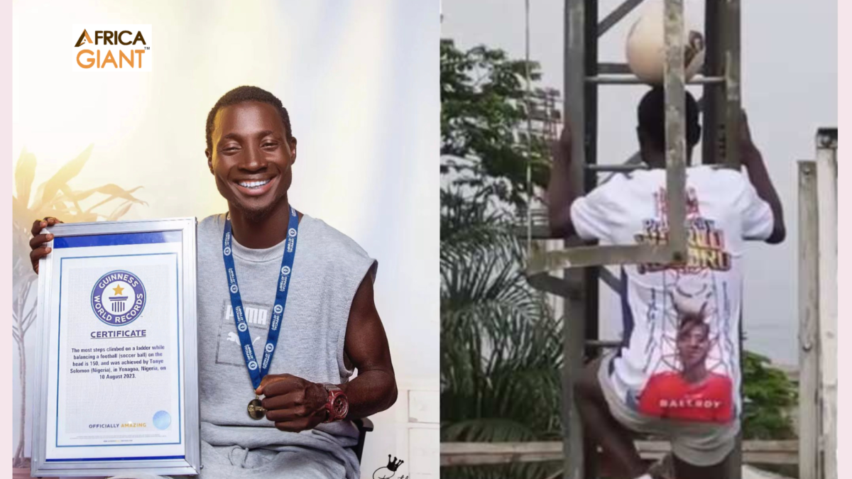 Africa Giant website is showcasing Tonye Solomon, Another Nigerian Sets New Guinness World Record