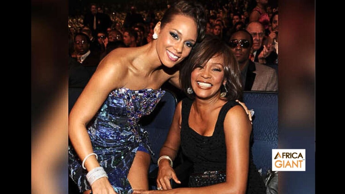 Whitney Houston with Alicia Keys, a collaborative moment from the iconic singer's life story featured on Africa Giant
