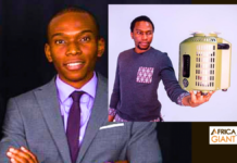 Maxwell Chinnah Invented the Smokeless Stove, Genesys Cooker That Cooks Food and Charges Phones. Maxwell Chinnah holding the Genesys Cooker, a clean cookstove that generates electricity